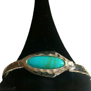 Turquoise & silver plated bracelet